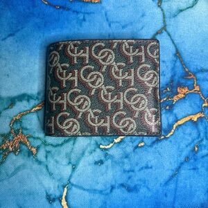 Coach Men’s Money Clip Wallet - Brown/Black Monogram